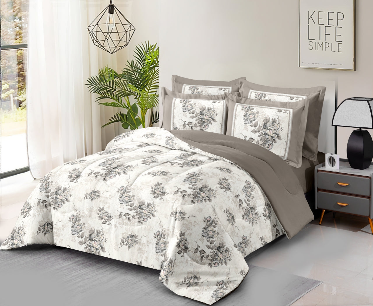 Printed 3 Piece Bed Quilt/ Bedspread/ Coverlet