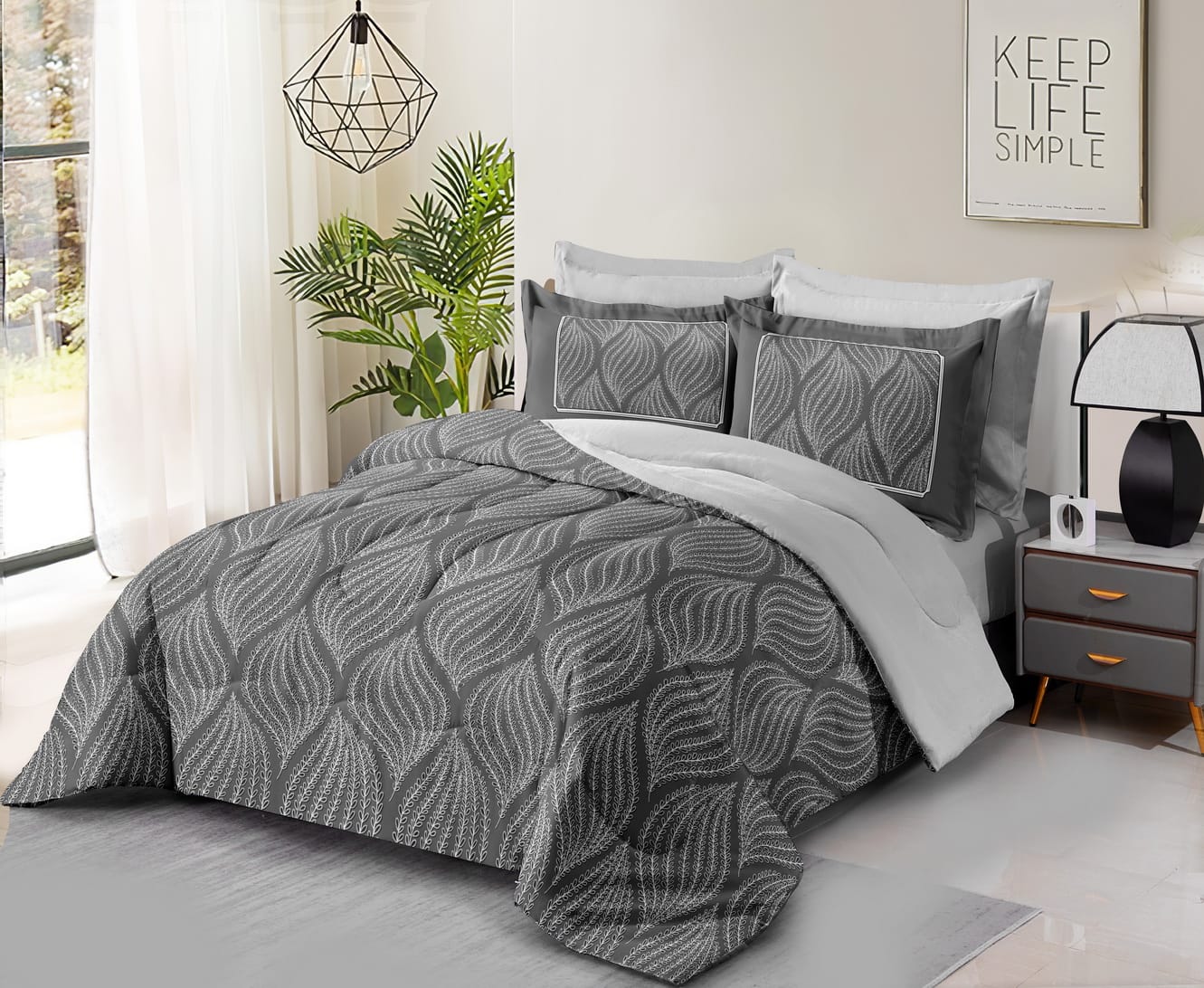 Printed 3 Piece Bed Quilt/ Bedspread/ Coverlet