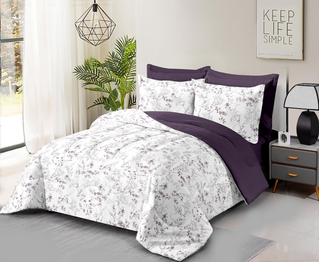 Printed 3 Piece Bed Quilt/ Bedspread/ Coverlet