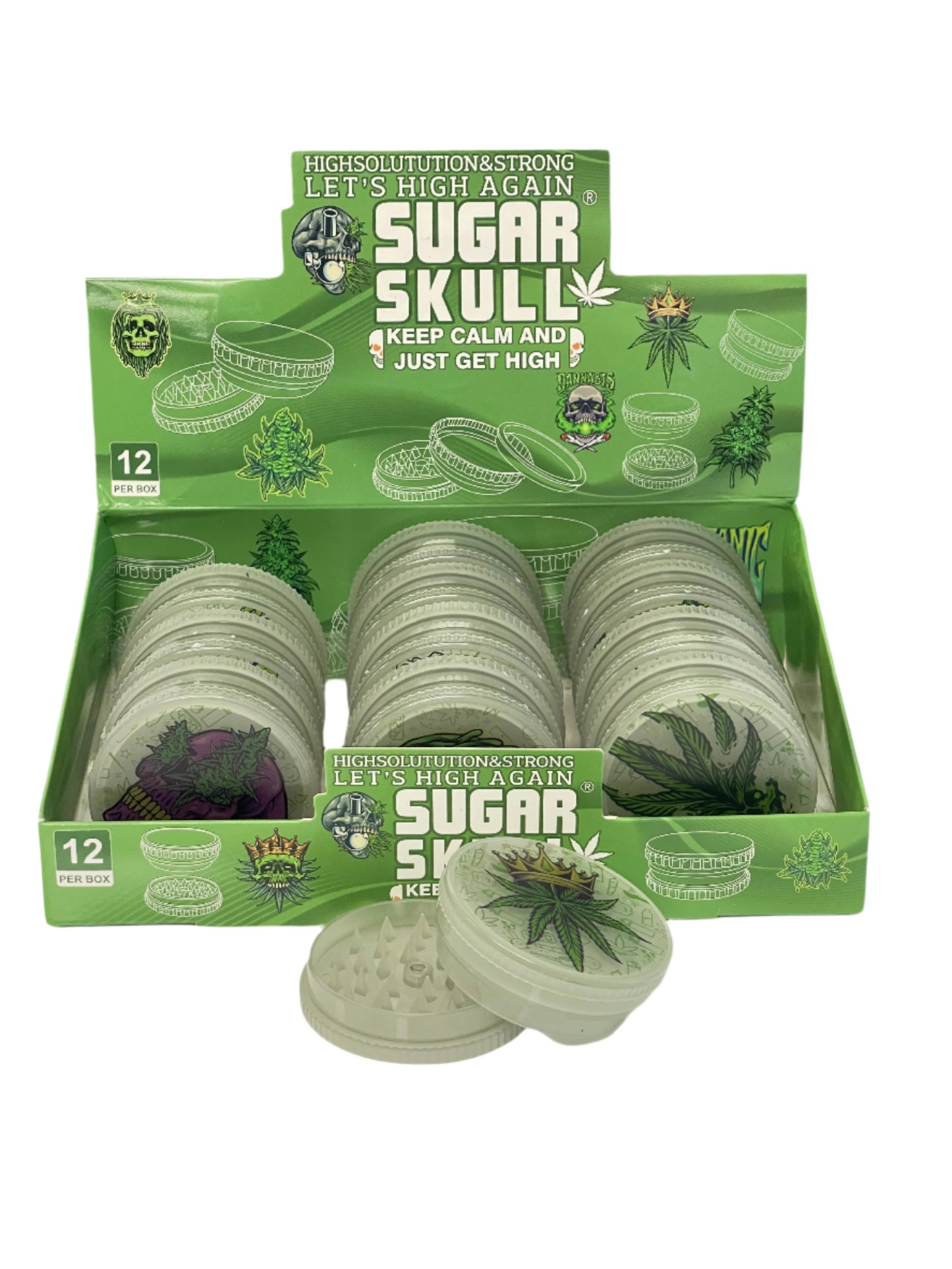 Sugar Skull 3PC Metal Grinder - 6Ct
