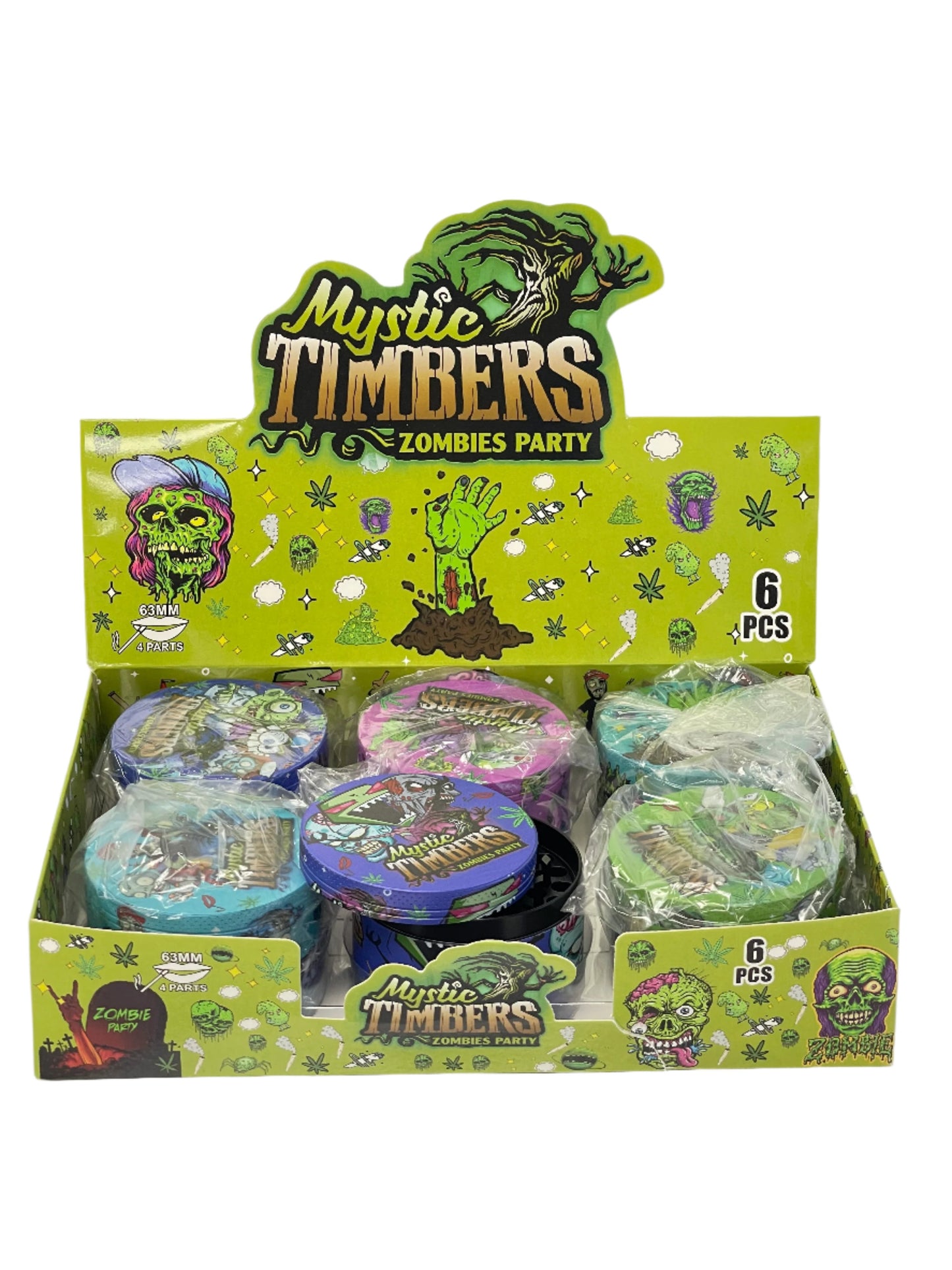 Zombie 4PC Metal Grinder 63mm - 6Ct
