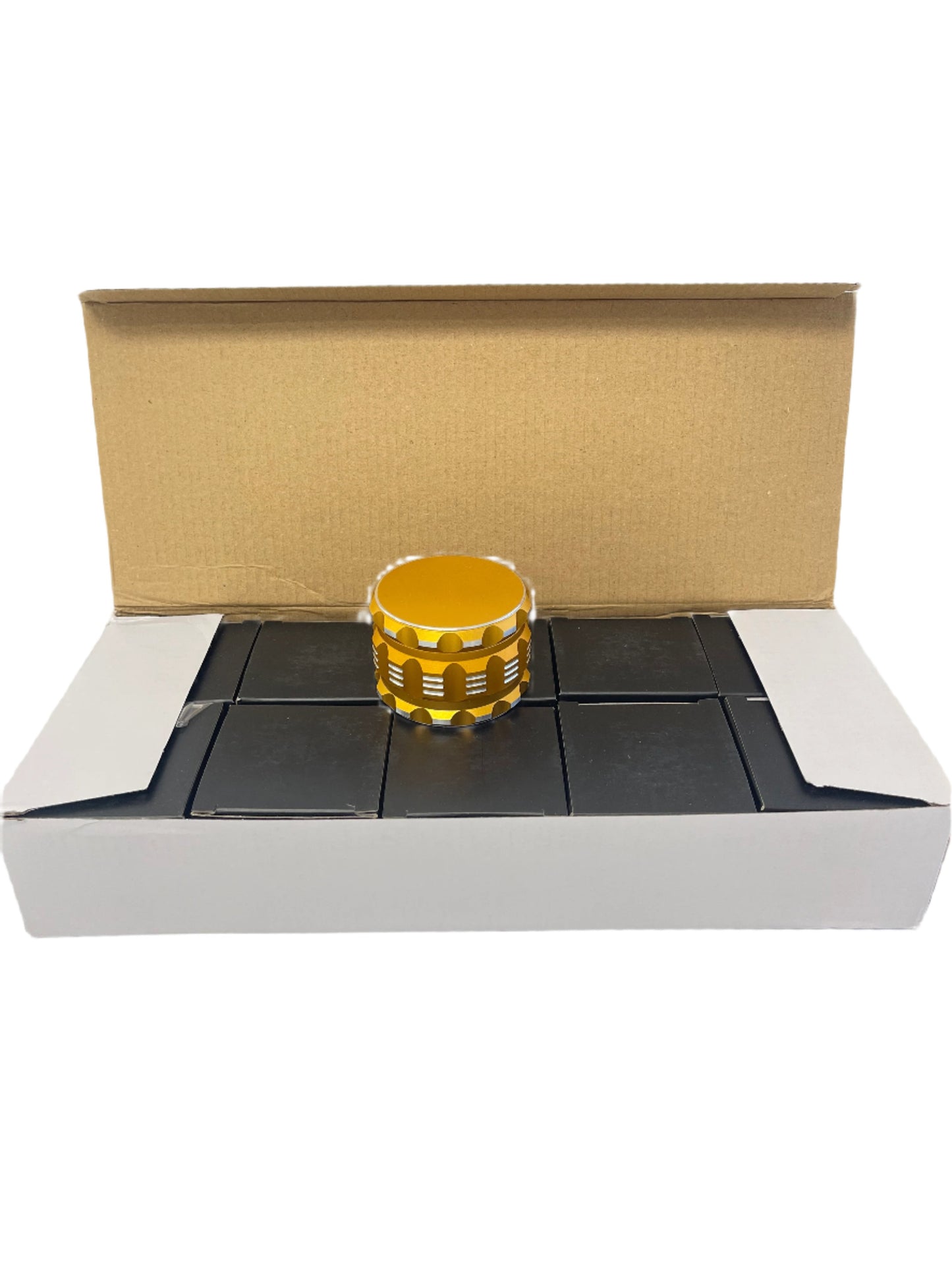 Gold Barrel Shell 4PC Metal Grinder 55mm - 10Ct