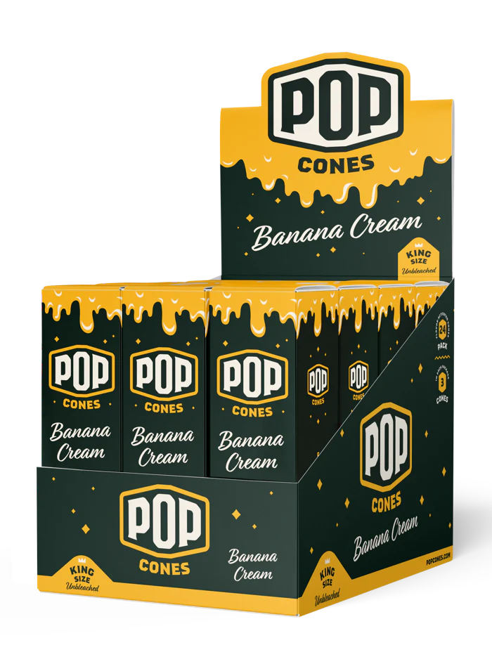 Pop Cones King Size Pre-Rolled Cones - Banana Cream - 24Ct