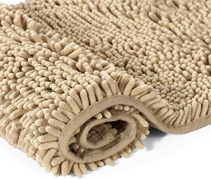 Chenille Microfiber Floor/Bathroom Mat - Cream