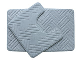 2PC Memory Foam Bath Mat Set - Grey