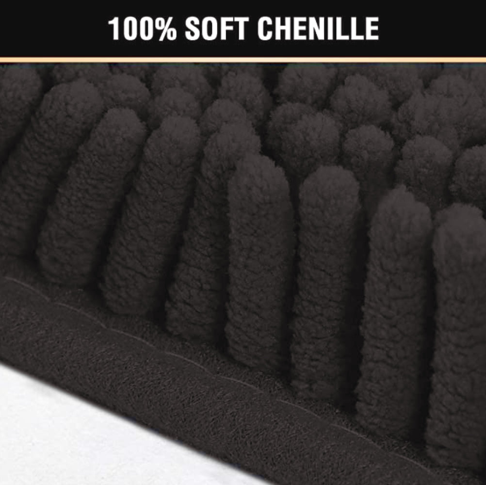Chenille Microfiber Floor/Bathroom Mat - Dark Grey