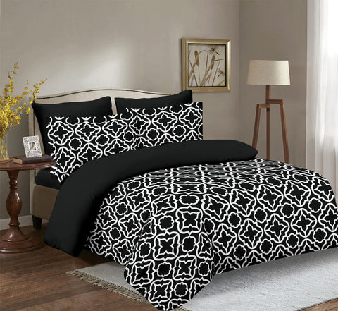 Imperial Home Printed 6-Piece Bedsheet Set - Black/White