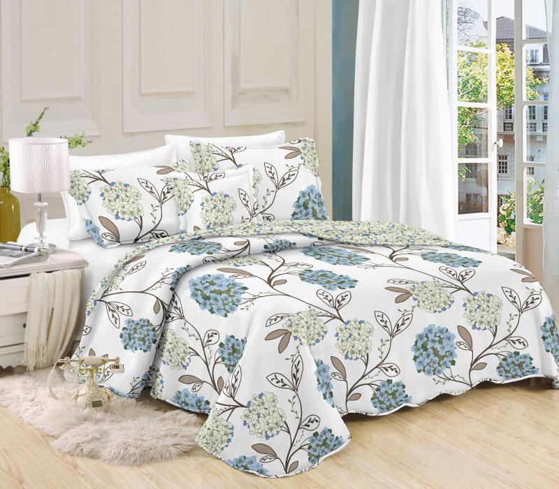 Printed 3 Piece Bed Quilt/ Bedspread/ Coverlet - White Floral Swirl –  Imperial Impex