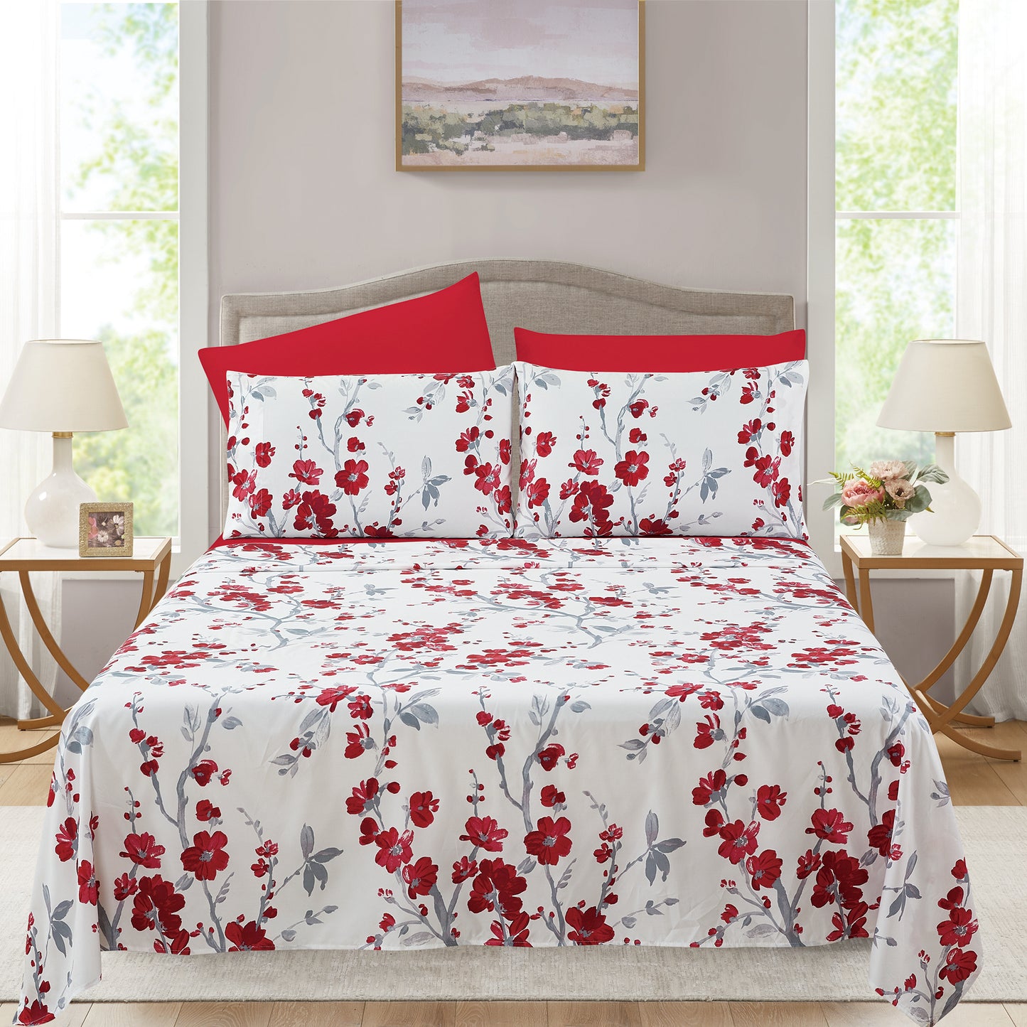 Imperial Home Printed 6-Piece Bedsheet Set