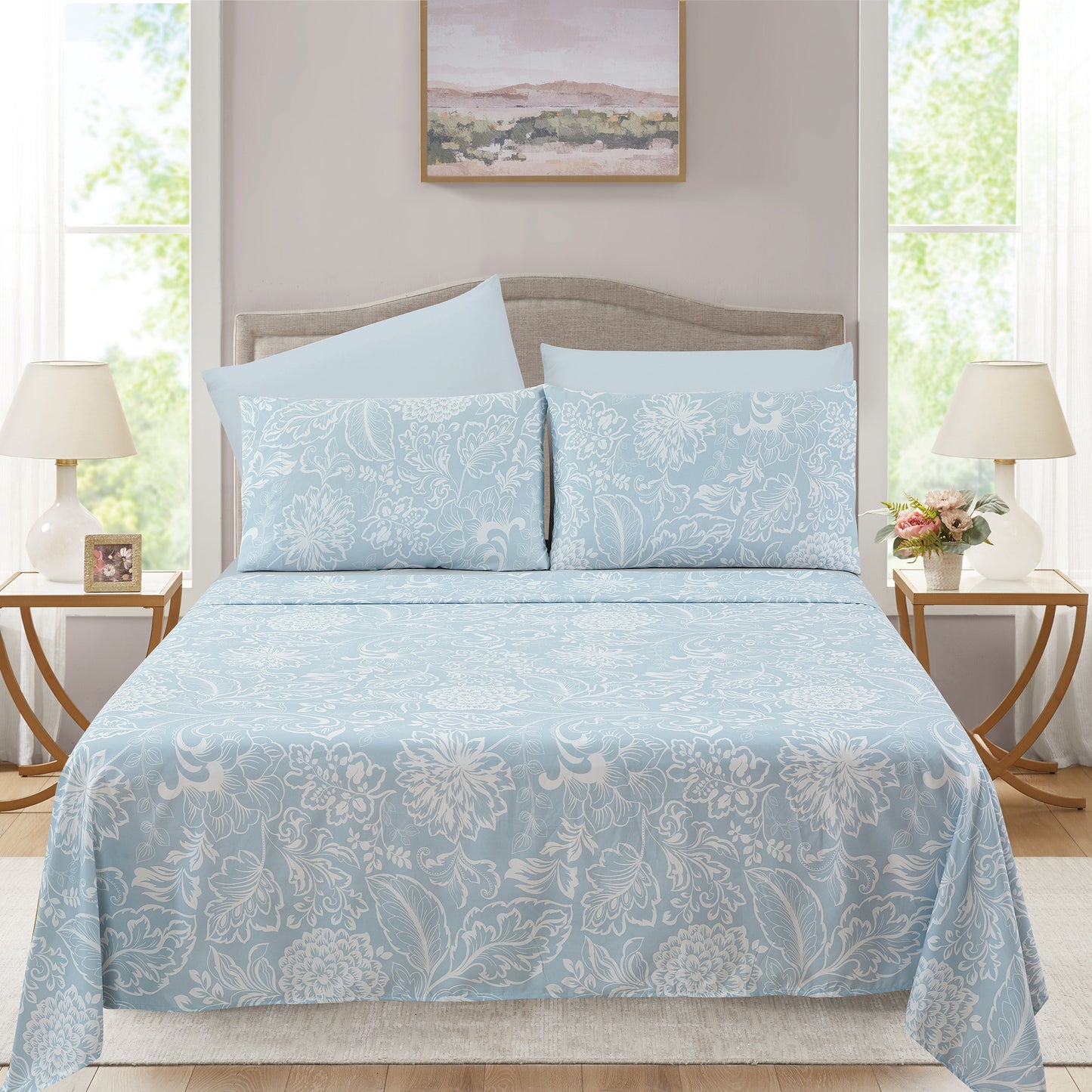 Imperial Home Printed 6-Piece Bedsheet Set