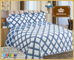 Imperial Home Printed 5-Piece Reversible Bed Quilt/Bedspread/Coverlet- White Blue