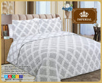 Imperial Home Printed 5-Piece Reversible Bed Quilt/Bedspread/Coverlet- White Grey