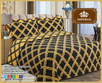 Imperial Home Printed 5-Piece Reversible Bed Quilt/Bedspread/Coverlet- Black Yellow