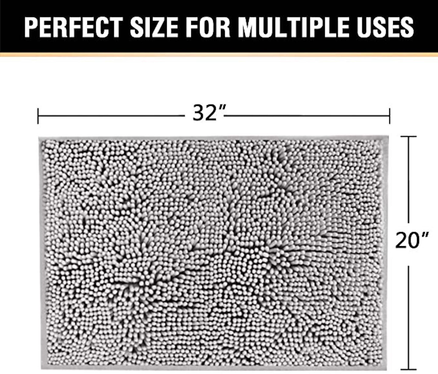 Chenille Microfiber Floor/Bathroom Mat - Light Gray
