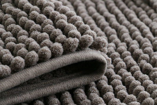 Chenille Microfiber Floor/Bathroom Mat - Dark Grey