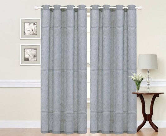 Imperial Home-Embroidered Evelyn Semi-Sheer Grommet Single Curtain Panel