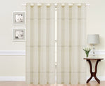 Imperial Home-Embroidered Evelyn Semi-Sheer Grommet Single Curtain Panel