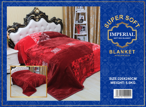 Imperial Home 12-Pound Heavy Thick Plush Mink Blanket- Red