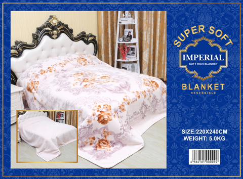 Imperial Home 12-Pound Heavy Thick Plush Mink Blanket- White