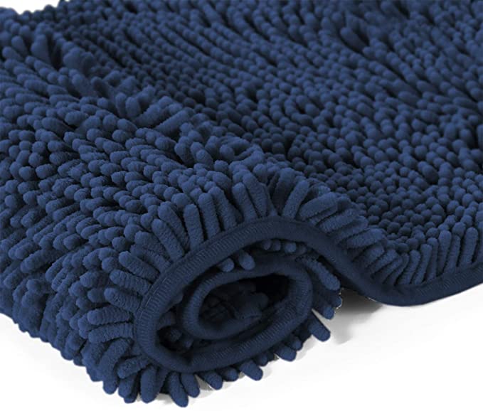 Chenille Microfiber Floor/Bathroom Mat - Navy