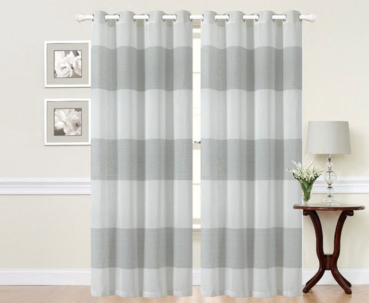 Imperial Home-Embroidered Osaka Semi-Sheer Grommet Single Curtain Panel