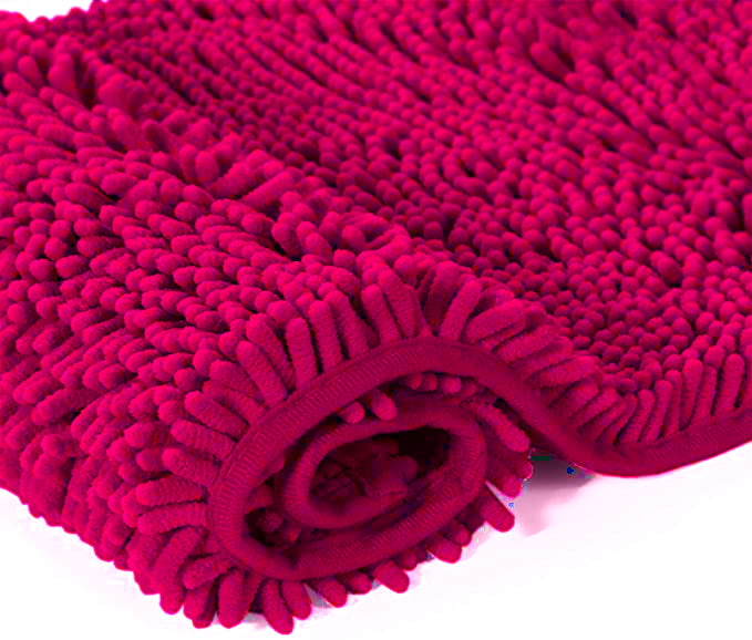 Chenille Microfiber Floor/Bathroom Mat - Rose