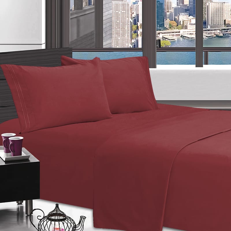 Imperial Home Solid 4-Piece Bed Sheet Set