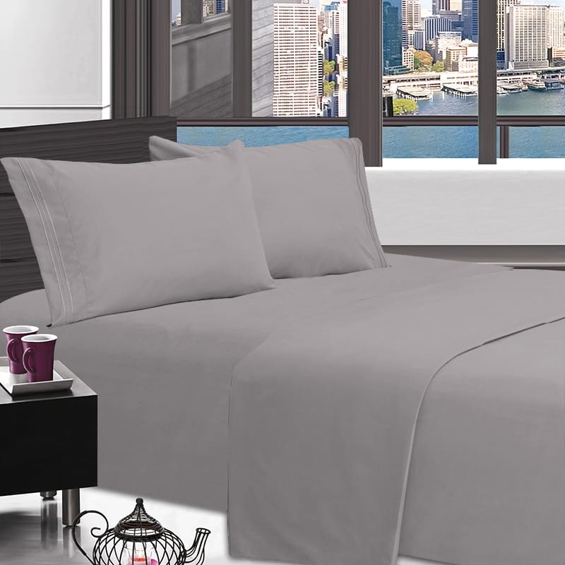 Imperial Home Solid 4-Piece Bed Sheet Set