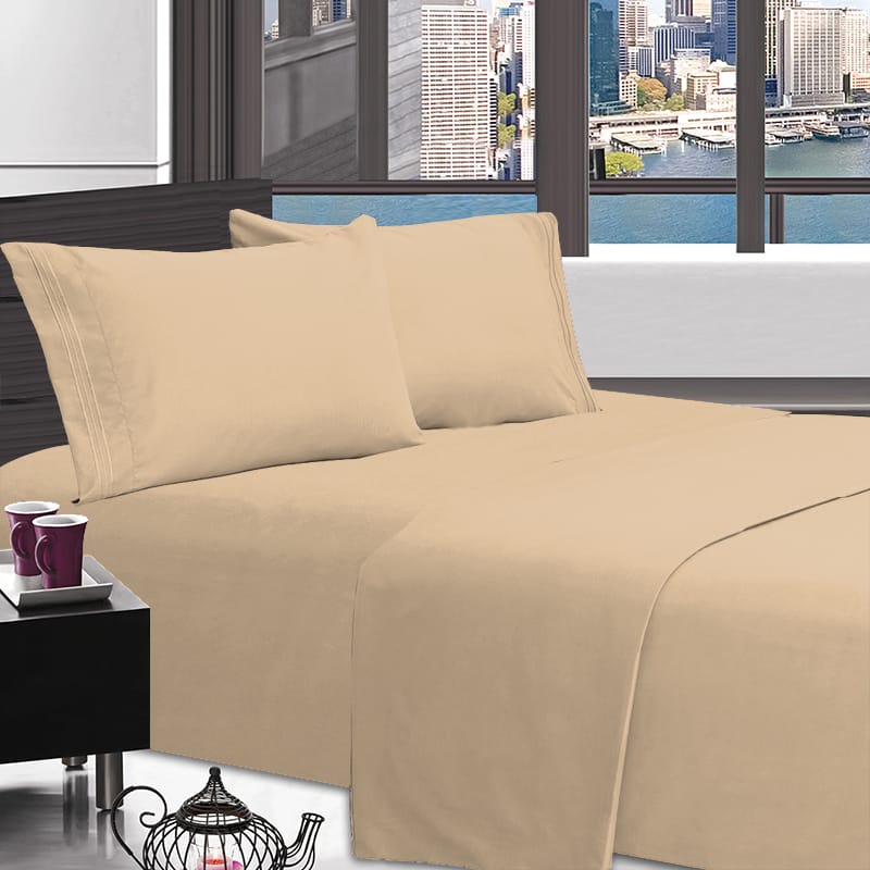 Imperial Home Solid 4-Piece Bed Sheet Set