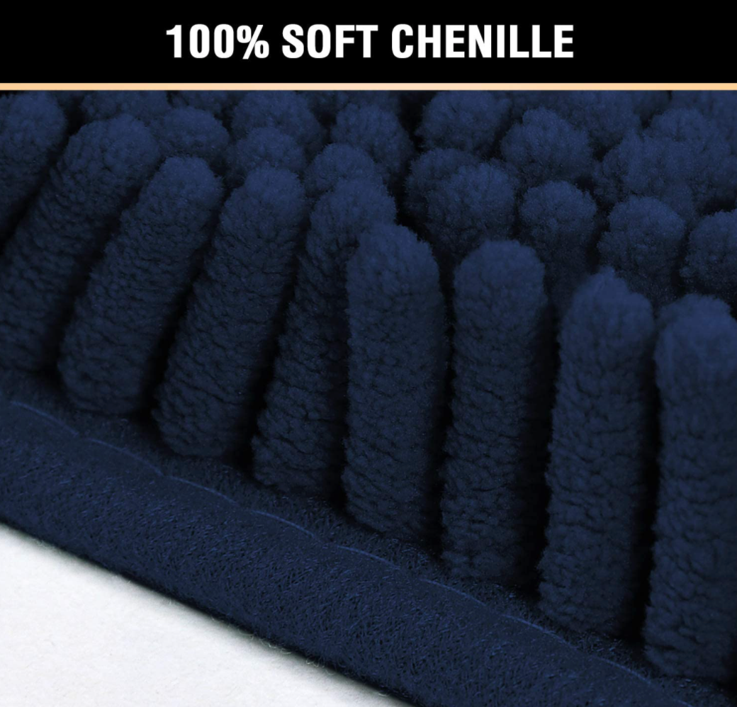 Chenille Microfiber Floor/Bathroom Mat - Navy