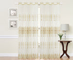Imperial Home-Embroidered Vianna Semi-Sheer Grommet Single Curtain Panel