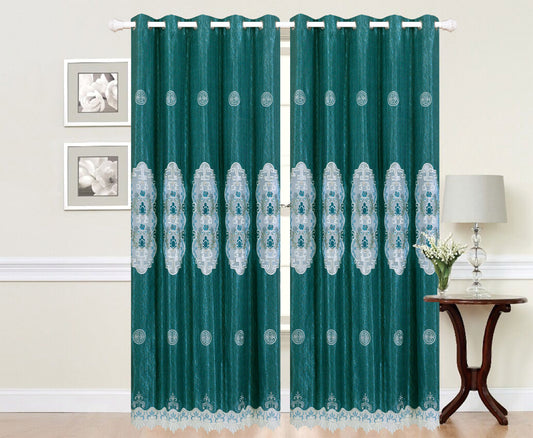 Imperial Home-Embroidered Victoria Solid Grommet Single Curtain Panel