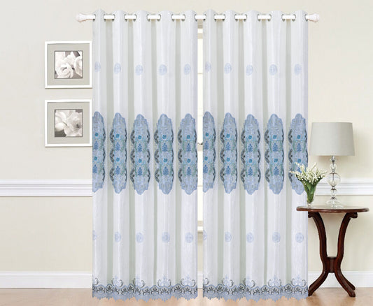 Imperial Home-Embroidered Victoria Solid Grommet Single Curtain Panel