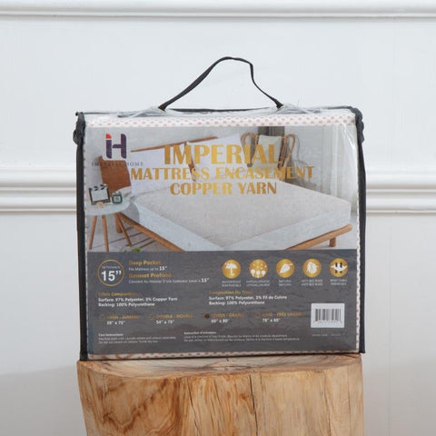 Imperial Home - Copper Infused Premium Hypoallergenic Waterproof Mattress Encasement
