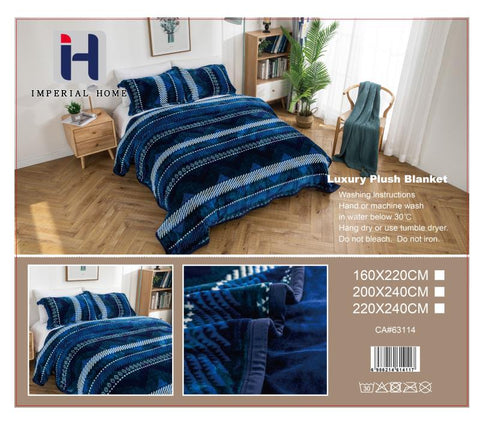 Imperial Home -Super Soft Reversible Heavy Bedding Blanket - Blue