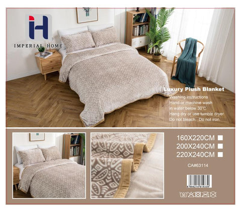 Imperial Home -Super Soft Reversible Heavy Bedding Blanket - Beige