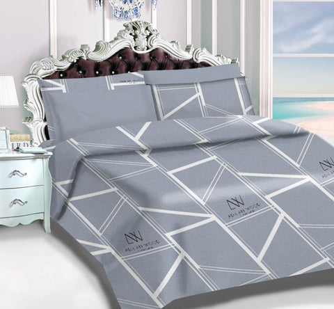 Imperial Home Printed 6-Piece Bedsheet Set - Chevron Grey