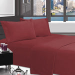 Imperial Home Solid 4-Piece Sheet Set - Wine Red