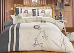 Imperial- 9 Piece Embroidered Comforter Set- Cream White