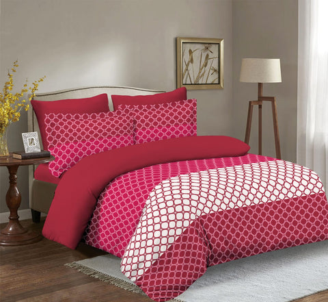 Imperial Home Printed 6-Piece Bedsheet Set - Candy Red