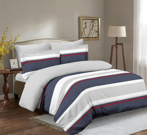 Imperial Home Printed 6-Piece Bedsheet Set - Grey/Navy