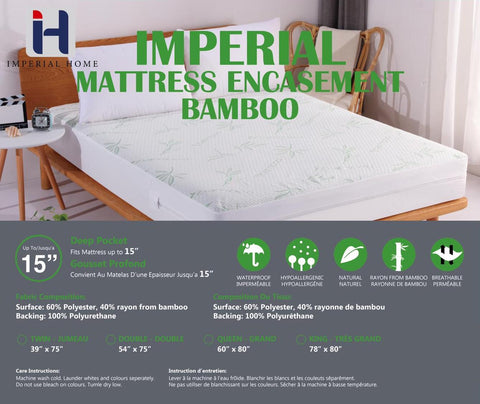 Imperial Home - Bamboo Premium Hypoallergenic Waterproof Mattress Encasement